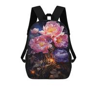 sinyumoney Glowing Peony Bouquet Mochila Escolar Ligera Mochila Escolar De Día Mochila Para Libros Para La Universidad Para Acampar Aventuras Al Aire Libre Y Viajes Diarios 17inch