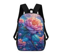 sinyumoney Glowing Peony Garden Mochila Escolar Resistente Al Agua, Mochila De Viaje, Bolsa Para Computadora Para Hombres, Mujeres Y Adolescentes 17inch
