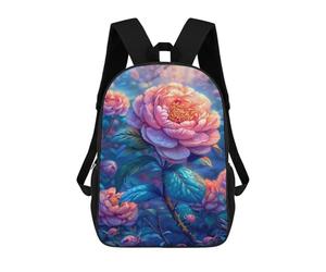 sinyumoney Glowing Peony Garden Mochila Escolar Resistente Al Agua, Mochila De Viaje, Bolsa Para Computadora Para Hombres, Mujeres Y Adolescentes 17inch