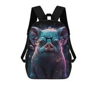 sinyumoney Glowing Pig with Glasses Mochila Grande Para Portátil Resistente Al Agua Para La Escuela - Perfecta Para Viajes, Trabajo Y Uso Diario 17inch