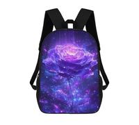 sinyumoney Glowing Purple Rose Mochila Escolar Infantil Impresa En 3D Para Niños, Mochila De Viaje De Alta Capacidad, Mochilas Para Libros De 17 Pulgadas Para Niños