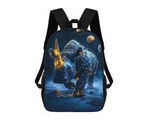 sinyumoney Glowing Rhino Under Stars Mochila Escolar Resistente Al Agua, Mochila De Viaje, Bolsa Para Computadora Para Campus, Viajes Al Aire Libre, Deportes 17inch