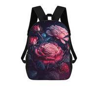 sinyumoney Glowing Rose Wall Art Print-1 Mochila Escolar Infantil Impresa En 3D Para Niños, Mochila De Viaje De Alta Capacidad, Mochilas Para Libros De 17 Pulgadas Para Niños
