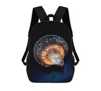 sinyumoney Glowing Seashell on Dark Background Mochila Escolar Para Niños Mochila Escolar Impresa En 3D Mochila Escolar De Moda Para Niños De Primaria Y Secundaria 17inch