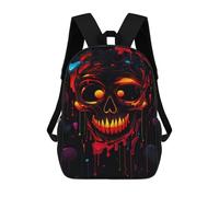 sinyumoney Glowing Skull Artwork-2 Mochila Escolar Impresa En 3D 17inch Mochila Escolar Infantil Mochilas De Viaje Mochila Informal De Moda Para Niños Y Estudiantes