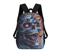 sinyumoney Glowing Skull with Bats Mochila, Mochila Escolar Impresa En 3D, Bolsa Para El Almuerzo Escolar, Mochila De Viaje, Mochila Para Amigos, Mochila Escolar Para Niñas Y Niños 17inch