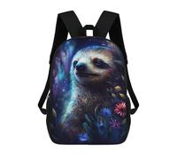 sinyumoney Glowing Sloth in Fantasy Garden Mochila Infantil De 17 Pulgadas, Mochila Escolar Con Estampado 3D De Dibujos Animados Para Niños Y Adolescentes.