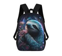 sinyumoney Glowing Sloth with Flowers Mochila Escolar, Bolso De Negocios, Bolso Para Portátil Duradero Para Campus, Actividades Al Aire Libre, Viajes Y Deportes 17inch