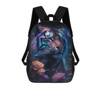 sinyumoney Glowing Tiger Flowers Art Print Mochilas Para Niños 17inch Mochila Escolar Mochila Escolar Impresa En 3D Para Niños De Primaria Y Secundaria