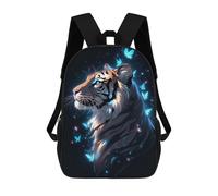 sinyumoney Glowing Tiger with Butterflies Mochila De Viaje Para La Universidad, Mochilas Para Adolescentes, Chicas, Chicos, Mujeres Y Hombres 17inch