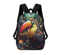 sinyumoney Glowing Toucan Bird Mochila Infantil Para Niñas Y Niños, Mochila De Día, Escuela Primaria, Perfecta Para La Vuelta Al Cole O Educación Física, Regalos Y Viajes 17inch