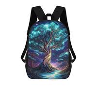 sinyumoney Glowing Tree in Night Sky Mochila Escolar Infantil De 17 Pulgadas Con Estampado 3D De Películas De Anime Para Niños, Mochila De Viaje, Mochila Escolar Infantil