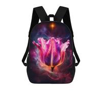 sinyumoney Glowing Tulip Art Print Mochila Escolar Infantil De 17 Pulgadas, Mochila Escolar Impresa En 3D Para Niños De Primaria Y Secundaria