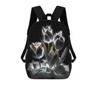 sinyumoney Glowing Tulips Garden Decor Mochila Escolar Secundaria Informal Para Viajes Para Niños/niñas/adolescentes 17inch
