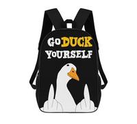 sinyumoney Go Duck Yourself Goose Mochila Escolar Infantil Impresa En 3D Para Niños, Mochilas De Viaje De Alta Capacidad, Bolsas Para Libros, Mochila Escolar Infantil 17inch