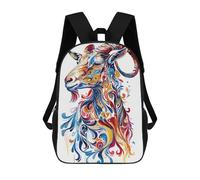 sinyumoney Goat Colorful Pop Art Mochila, Mochila Escolar Impresa En 3D, Bolsa Para El Almuerzo Escolar, Mochila De Viaje, Mochila Para Amigos, Mochila Escolar Para Niñas Y Niños 17inch