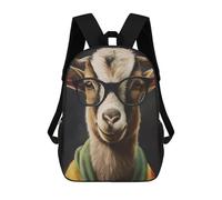 sinyumoney Goat with Glasses Mochila Escolar, Mochila De Viaje Resistente Al Agua, Mochila Para Computadora Para Niñas, Niños Y Adolescentes 17inch