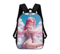 sinyumoney Godly Angel Anime Girl Mochila Escolar Infantil De 17 Pulgadas, Impresa En 3D, Estilo Casual, Para Niños, Ideal Para Viajes, Como Mochila Escolar O Para Llevar Libros.