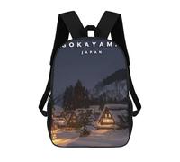 sinyumoney Gokayama Japan Night Mochila Escolar Impresa En 3D Para Niños Mochilas De Viaje De Alta Capacidad Bolsas Para Libros Mochila Escolar Para Niños Mochila 17inch
