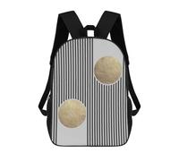 sinyumoney Gold And Gray Art B Mochila Escolar Infantil Impresa En 3D 17inch Mochilas Escolares Para Niños, Estilo Casual Y Moderno, Mochilas De Viaje De Alta Capacidad