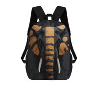 sinyumoney Gold & Black Elephant Painting Mochila, Mochila Infantil, Mochila Escolar Para Estudiantes, Mochila Para Libros, Mochila Escolar Impresa En 3D Para Niños Y Niñas 17inch