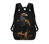 sinyumoney Gold Dark Eagle Mochila Infantil, Mochila Escolar Infantil, Mochilas Escolares Impresas En 3D Para Niños Y Estudiantes Adolescentes 17inch