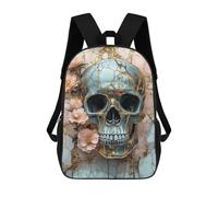sinyumoney Gold Foil Skull Art Print Mochila Escolar Informal Para El Día A Día, Para La Escuela, El Trabajo Y Los Viajes Para Hombres, Mujeres Y Adolescentes. 17inch