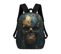 sinyumoney Gold Skull on Black Mochilas Escolares Para Ordenador Para El Colegio/trabajo/viajes Para Niñas, Niños Y Adolescentes 17inch