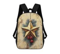 sinyumoney Gold Star Christmas Ornament Mochila Escolar Impresa En 3D Mochilas Informales Para Niños Mochila Escolar Impresa En 3D Para Niños De Primaria Y Secundaria 17inch