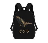 sinyumoney Gold Whale Japanese 7 Mochila Infantil, Mochila Escolar Impresa En 3D, Mochila Para Niños Y Niñas, Mochila Escolar Ajustable Para La Escuela Primaria 17inch