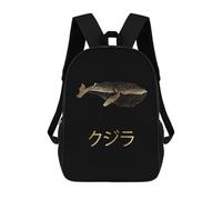 sinyumoney Gold Whale Japanese 8 Mochilas Para Niños Mochila Escolar Mochila Escolar Impresa En 3D Mochilas Escolares De Moda Para Niños De Primaria Y Secundaria 17inch