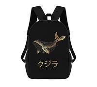 sinyumoney Gold Whale Japanese 9 Mochila Escolar Para Niñas Y Niños, Mochilas De Gran Capacidad, Mochilas Ligeras Para Niños Y Estudiantes 17inch