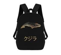 sinyumoney Gold Whale Japanese Mochila Impresa En 3D Para Niños, Mochila Escolar, Mochilas De Viaje Para Niños, Bolsas De Libros De Alta Capacidad, Mochila Infantil 17inch