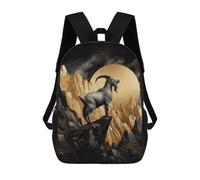 sinyumoney Gold X Mountain Goat Mochilas Impresas En 3D 17inch Mochila Escolar Infantil Para Exteriores, Mochila Informal De Día, Bolsas De Viaje Informales Para Estudiantes De Secundaria
