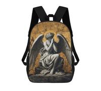 sinyumoney Gold X Praying Angel I Mochila, Mochila Escolar Impresa En 3D, Bolsa Para El Almuerzo Escolar, Mochila De Viaje, Mochila Para Amigos, Mochila Escolar Para Niñas Y Niños 17inch