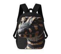 sinyumoney Golden Alligator Portrait Mochila Escolar Resistente Al Agua, Mochila De Negocios Para Hombres, Mujeres Y Adolescentes 17inch