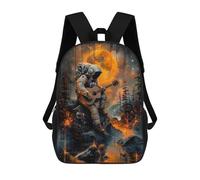 sinyumoney Golden Astronaut Music Mochila Escolar/de Negocios Resistente Para Portátil Para Niños/niñas/adolescentes 17inch