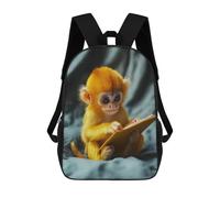 sinyumoney Golden Baby Monkey Reading Mochilas Escolares Para El Trabajo, Negocios, Universidad, Escuela Para Adolescentes, Chicas, Chicos, Mujeres Y Hombres 17inch