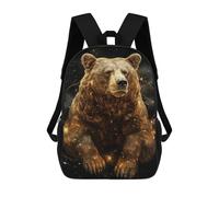 sinyumoney Golden Bear in Space Mochila Escolar De Moda Para Estudiantes, Adecuada Para Niños Y Niñas, Mochila Informal Para Viajes Al Aire Libre, Esencial Para El Día A Día 17inch