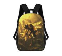 sinyumoney Golden Bee on Flower Mochila Escolar Para Secundaria Y Preparatoria. Mochila Informal Para Adolescentes, Chicas, Chicos, Mujeres Y Hombres. 17inch