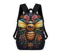 sinyumoney Golden Bee with Flowers Mochila De Negocios Para Portátil, Mochila Unisex Informal Para Niñas, Niños Y Adolescentes 17inch