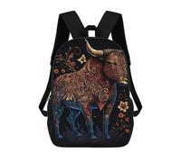 Sinyumoney Golden Bee with Flowers Mochila ligera e informal para el día, ideal para la escuela, para hombres y mujeres, Estilo 19, 17"