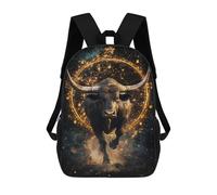 sinyumoney Golden Bull Zodiac Art Print Mochila Escolar Infantil De 17 Pulgadas Con Estampado 3D De Películas De Anime Para Niños, Mochila De Viaje, Mochila Escolar Infantil