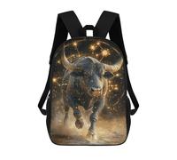 sinyumoney Golden Bull Zodiac Artwork Mochilas Infantiles Mochila Escolar Impresa En 3D Para Niños Mochilas De Viaje Bolsas Para Libros Para Niños 17inch Mochila Escolar