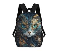 sinyumoney Golden Cat Face Art Print Mochilas Escolares De Moda Para Papelería, Impermeables, Informales, Para Hombres, Mujeres Y Adolescentes 17inch