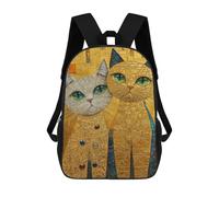 sinyumoney Golden Cats Art Print-1 Mochila Escolar Para Institutos De Secundaria Mochila Informal - Perfecta Para Viajes, Trabajo Y Uso Diario 17inch