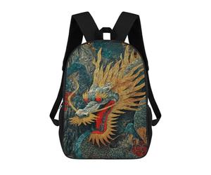 sinyumoney Golden Chinese Dragon Artwork Mochila Escolar, De Negocios, Para Portátil, Unisex, Informal, Para Adolescentes, Chicas, Chicos, Mujeres Y Hombres 17inch