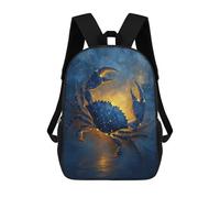 sinyumoney Golden Crab Constellation Artwork Mochila Escolar Infantil Impresa En 3D 17inch Mochilas De Moda Para Niños De Primaria Y Secundaria