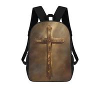sinyumoney Golden Cross Wall Art Decor-2 Mochila Escolar Impresa En 3D 17inch Mochilas De Moda Para Niños, Mochilas Escolares Para Niños De Primaria Y Secundaria
