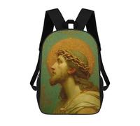 sinyumoney Golden Crown of Thorns Painting Mochila Escolar De 17 Pulgadas Para Adolescentes, Con Estampado 3D, Ajustable Y Con Bolsillos, Ideal Para Niños, Niñas Y Estudiantes.